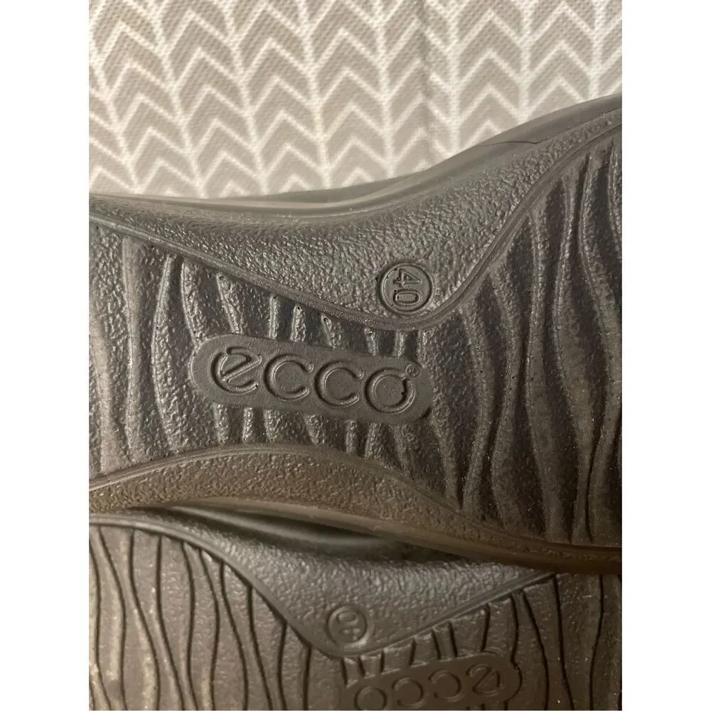✅Ecco Black Loafers slip on leather